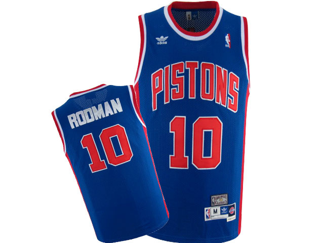  NBA Detroit Pistons 10 Dennis Rodman Swingman Throwback Blue Jersey